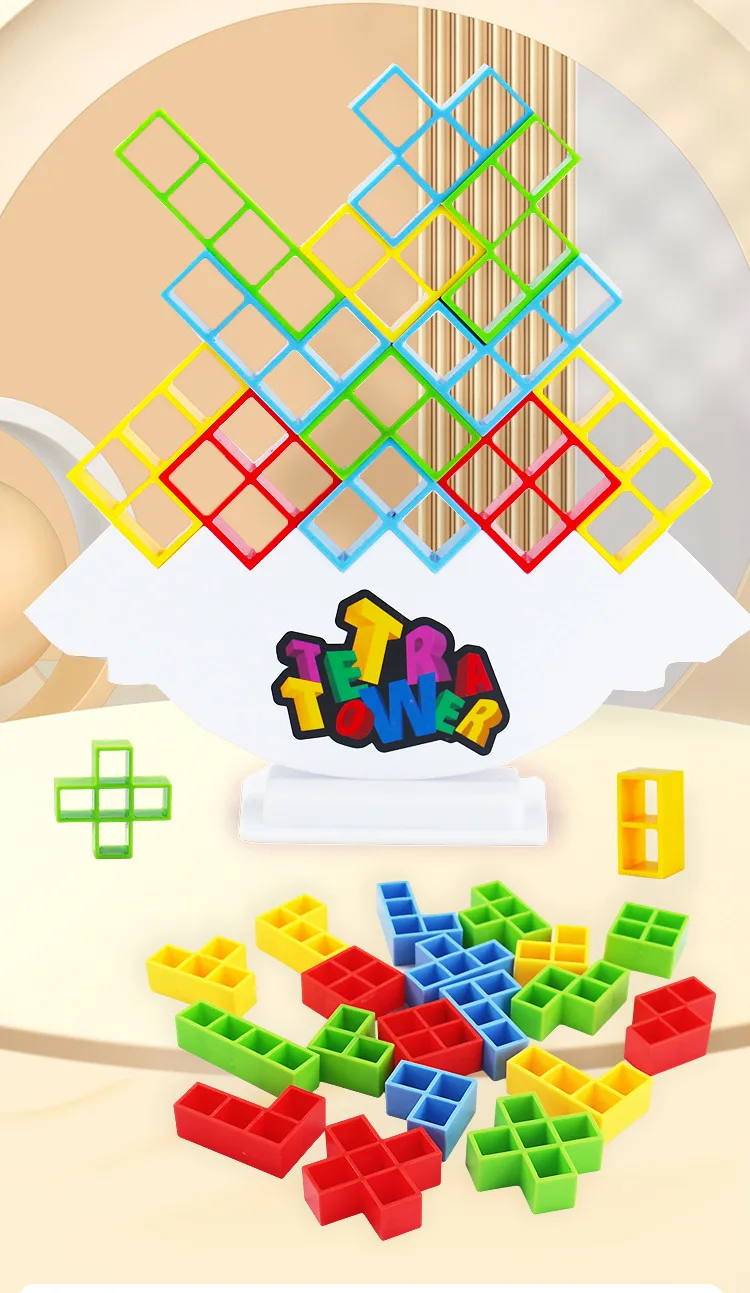 32pcs Tower Stacking Blocks Balance Board Games for Kids & Adults Russia Balancing Stacking Toys Building Blocks