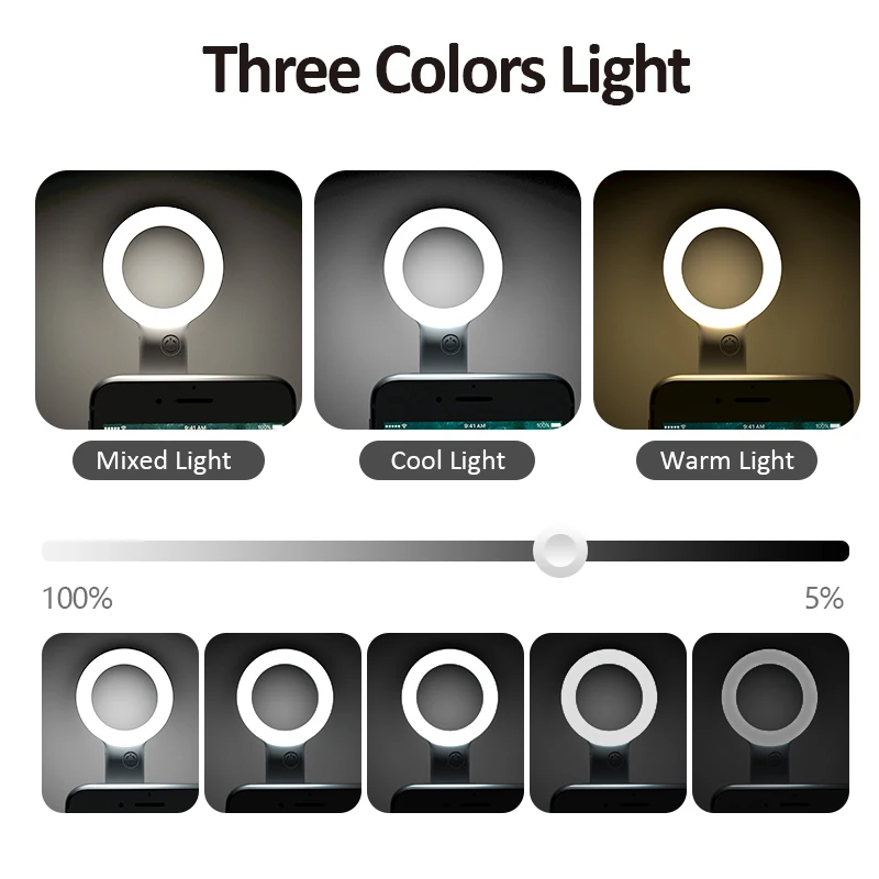 USB Charge Selfie Portable Flash Led Camera Phone Photography Ring Light Enhancing Photography For Phone Case