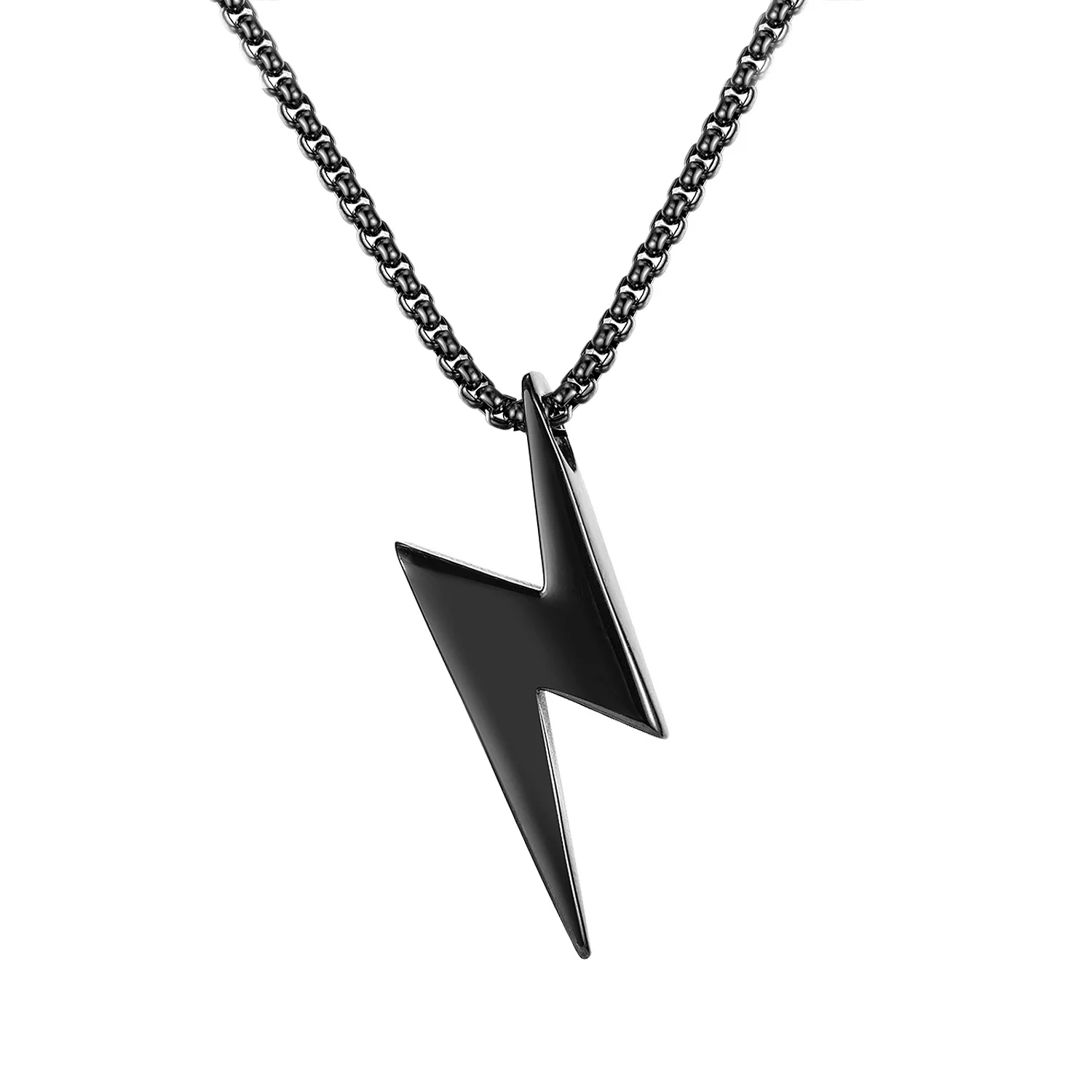Ins Celebrities Same Style Thunder Lightning Pendant Stainless Steel Necklace Men
