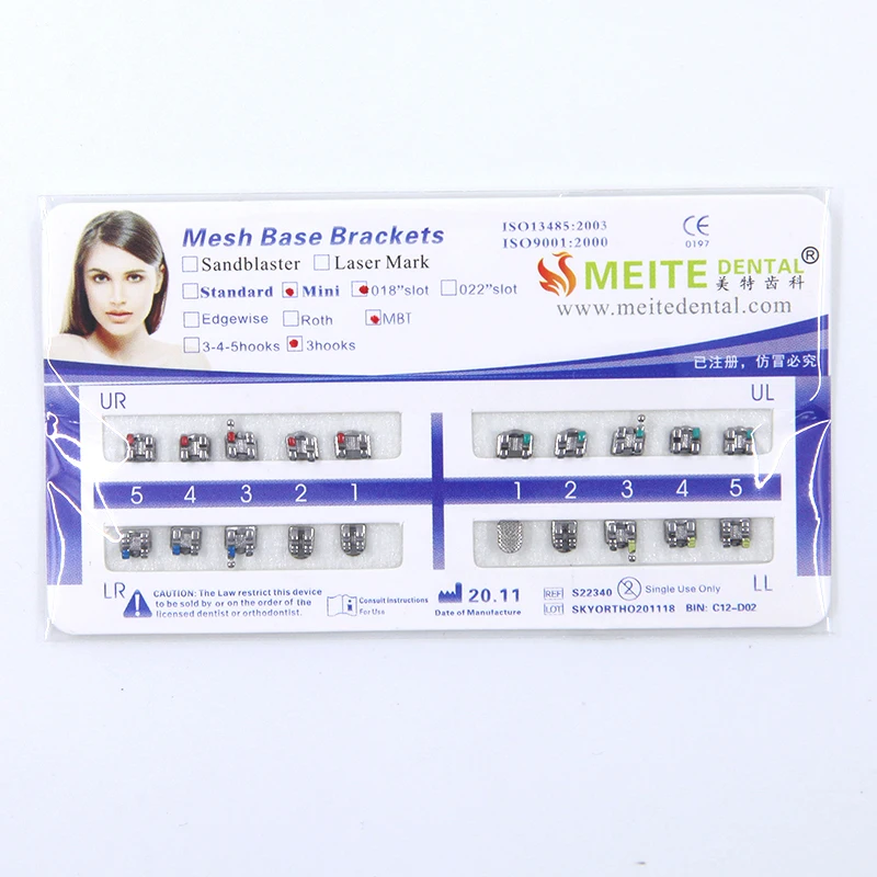 orthodontic dental factory supplier MIM mesh base brackets 022