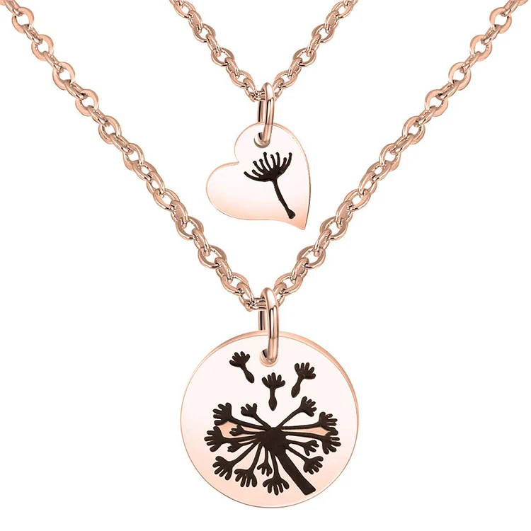 Fashion Jewellery 925 Sterling Silver Dandelion Necklace Mother Daughter Necklace Pendant