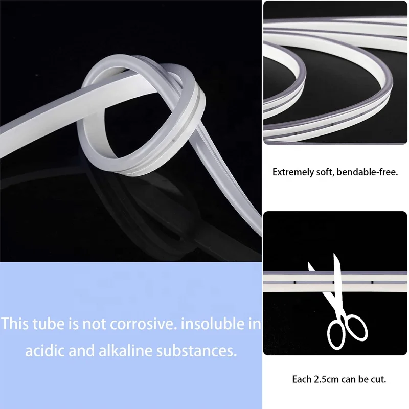 IP65 Waterproof Flexible Neon LED Strip Lights 24V RGB LED neon Rope Lights for Bedroom Room Outdoors Decor