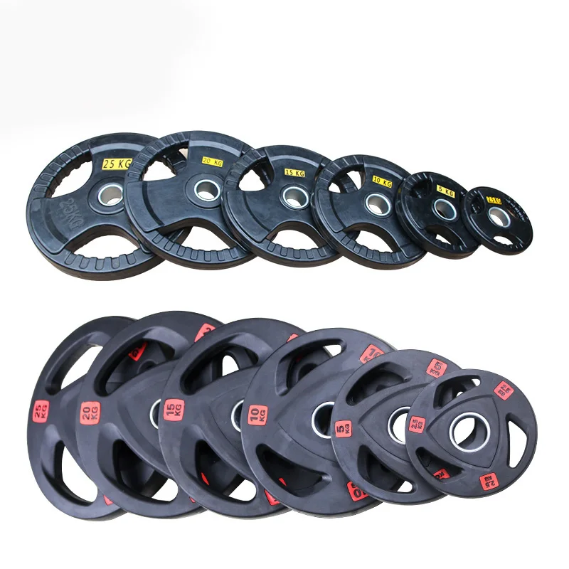 2024 Hot Selling 5kg 10kg 15kg 20kg 25kg Gym Equipment Rubber Covered Barbell Plates Fitness Accessory