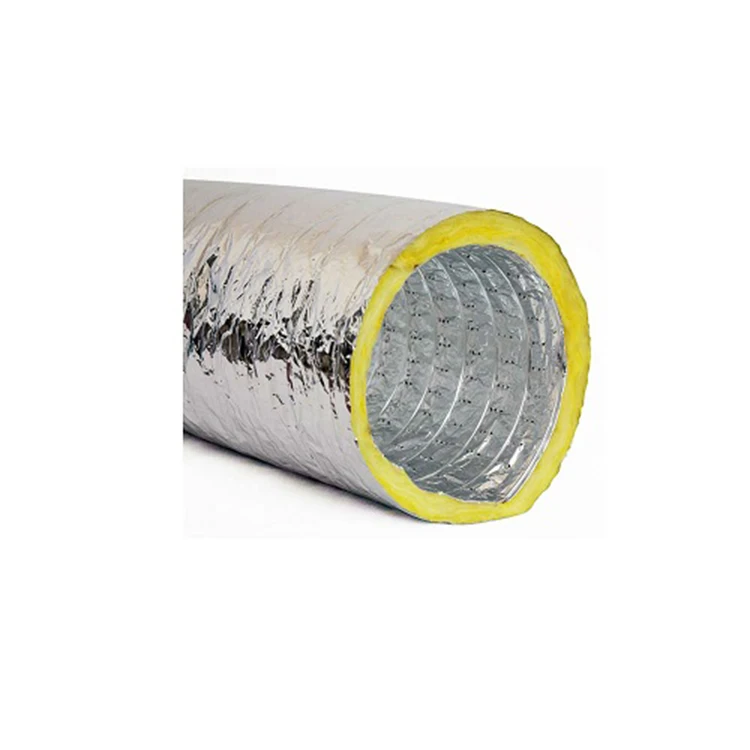 10 M Carton Packing Flexible HVAC Aluminium Foil Fiberglass Insulated Air Duct