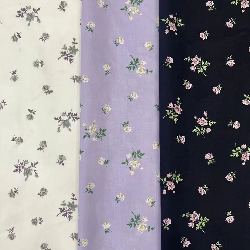 New Summer Hot Selling Flowers Free Korean Design Digital Printed Fabric 100% Pure Cotton Soft fabric