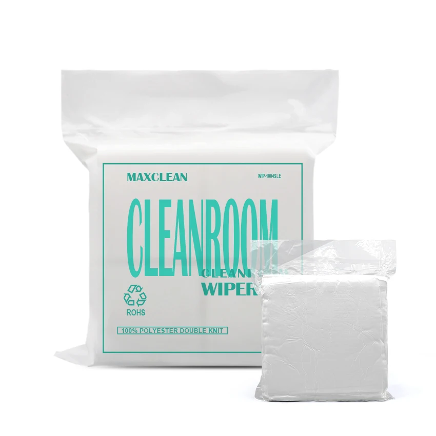 1004SLE Double kint 100% Polyester Cleaning Wipes Lint free laser Cut Cleanroom wipes