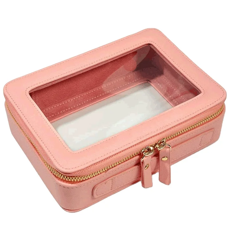 BSCI ISO Factory Custom Transparent Beauty Case Clear Cosmetic Bag Luxury PVC Makeup Bags