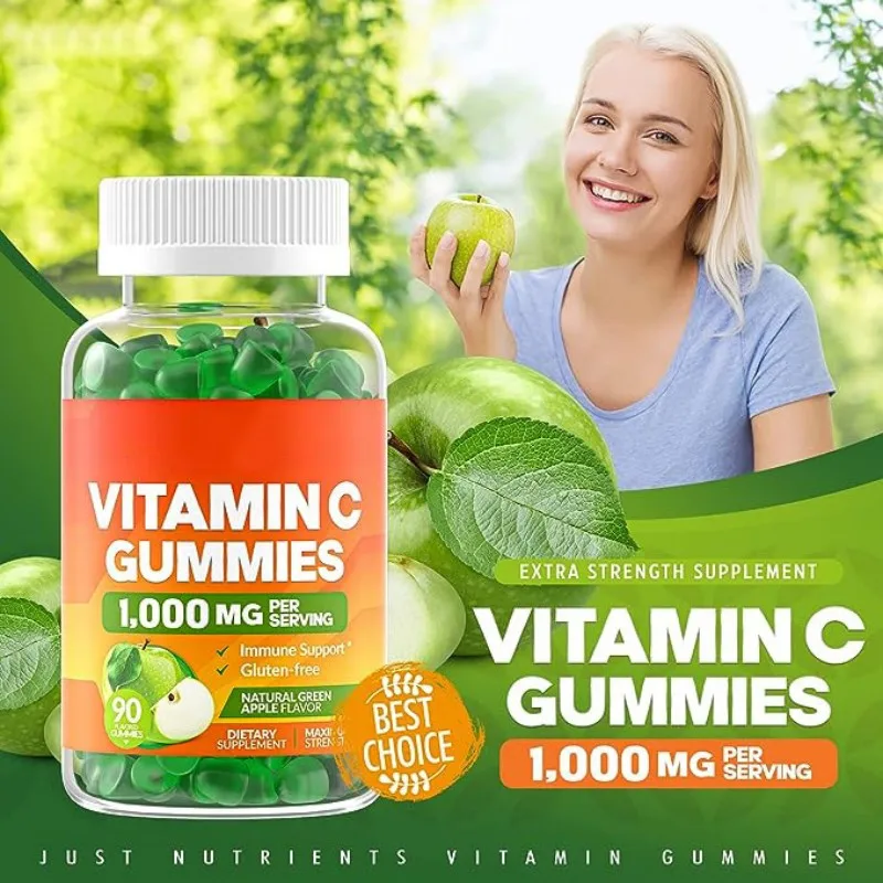 Vitamin C Gummies for Adults & Kids Multivitamin with Zinc & Herbal Extracts for Immune Support Collagen Support for Skin