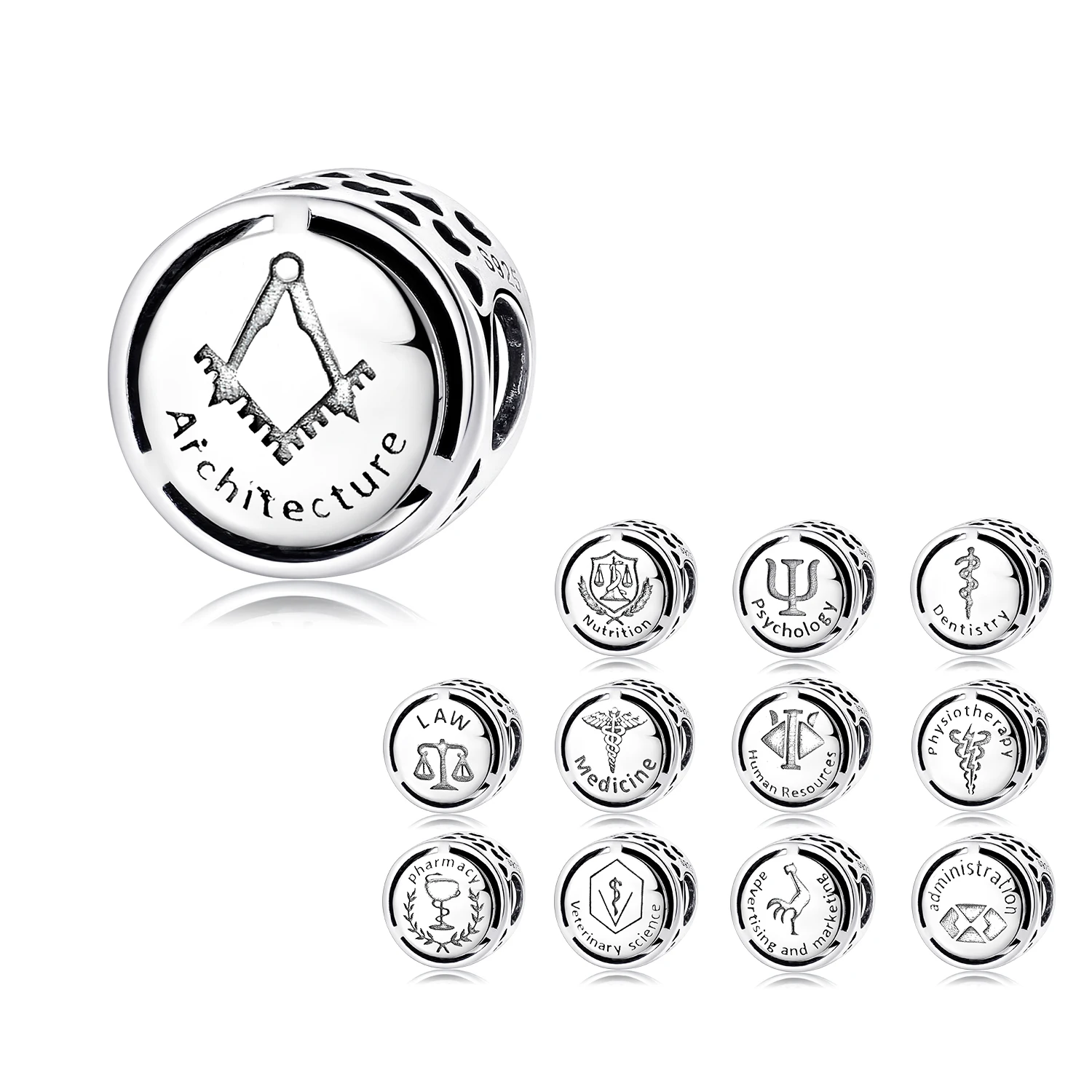 Real 925 sterling silver Professional charm Beads Fit Charms Bracelets Bangles fashion Jewelry making Wholesale lots bulk