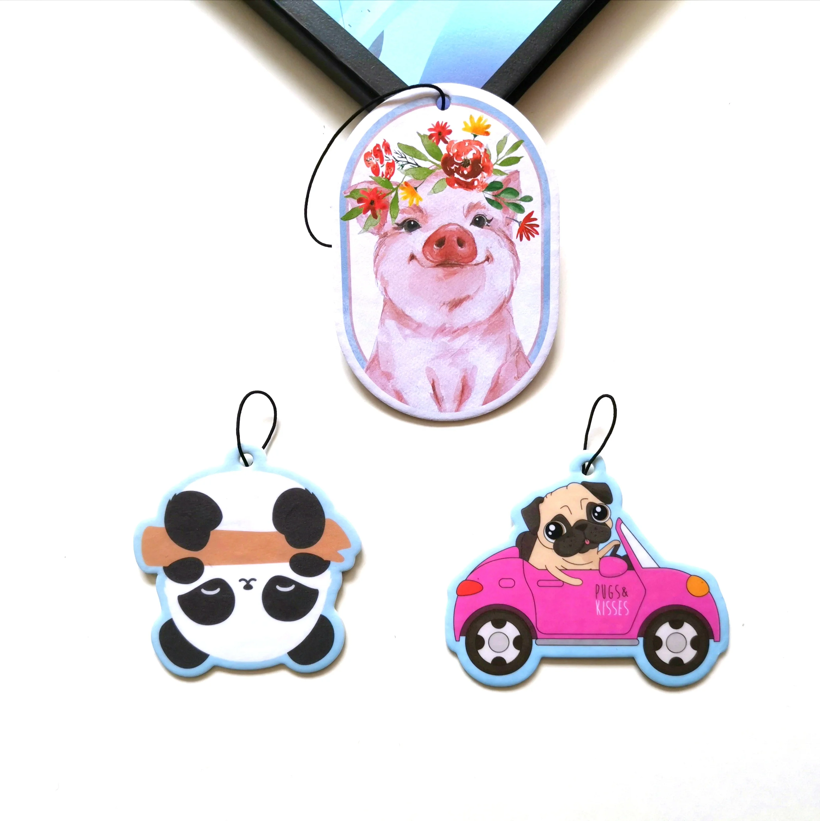 Factory Price Custom logo hanging paper perfume car air freshener