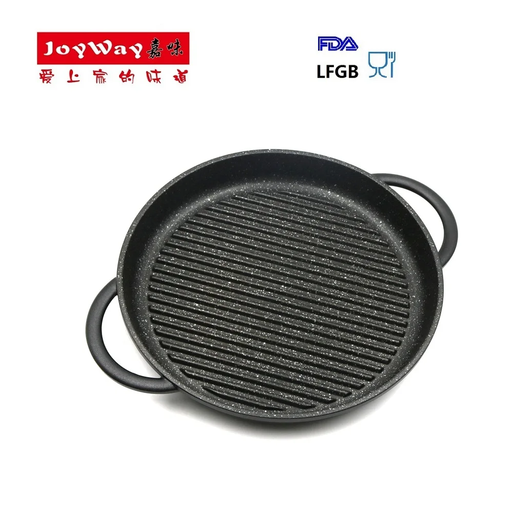 Die-casting Aluminium non-stick Korean grill with the spill mouth