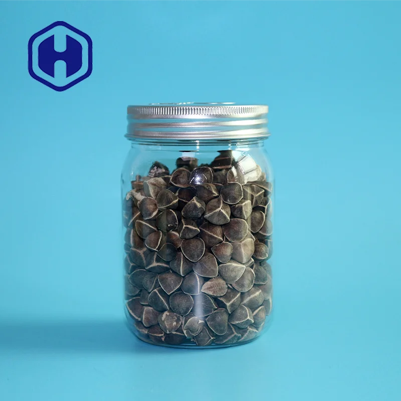 320ml wide mouth snack biscuits food packing plastic pet ball mason jars