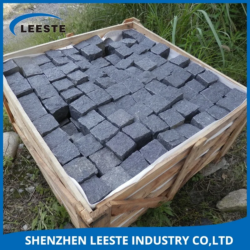 Fumigated wood crates natural split garden cobble paving stone