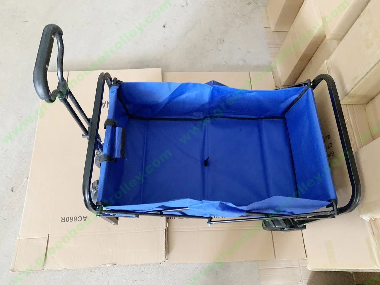 Collapsible Heavy Duty Beach Wagon Cart Outdoor Folding Camping Garden Beach Cart with Universal Wheels Adjustable Handle