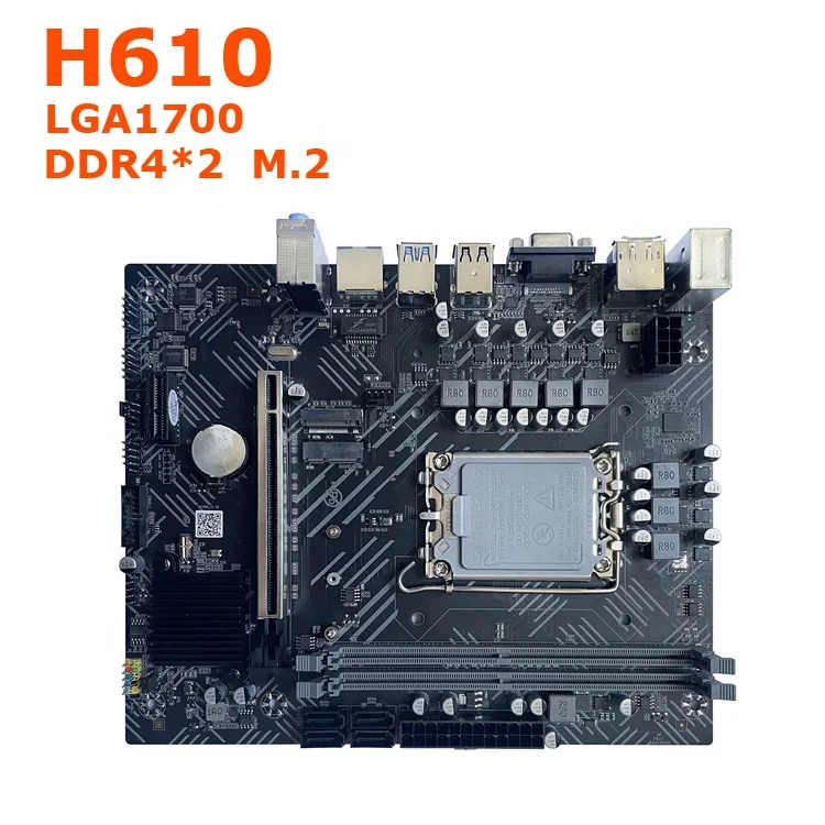 Материнская плата H610 D4 поддерживает процессоры ЦП 12-го поколения LGA1700 I3 12100 I5 12400 двухканальный DDR4