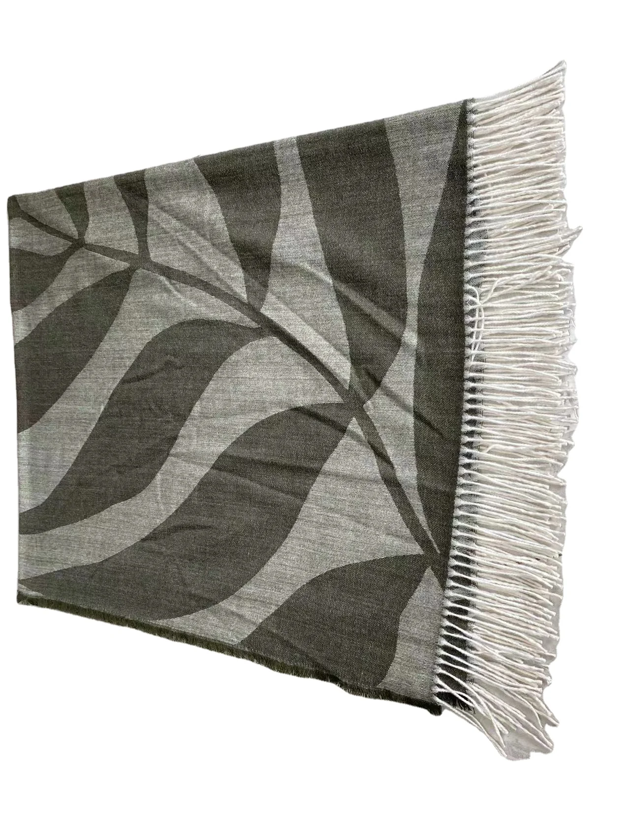 Custom Pattern Faux Cashmere Stone Plaid Acrylic Fireside Throw Blanket