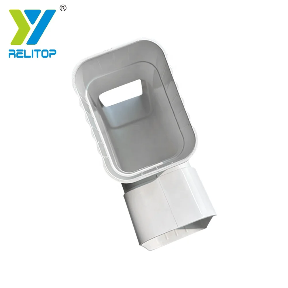 Downpipe connector gutter rainwater pipe beveled square pipe tee connector exterior wall drainage pipe factory direct sale