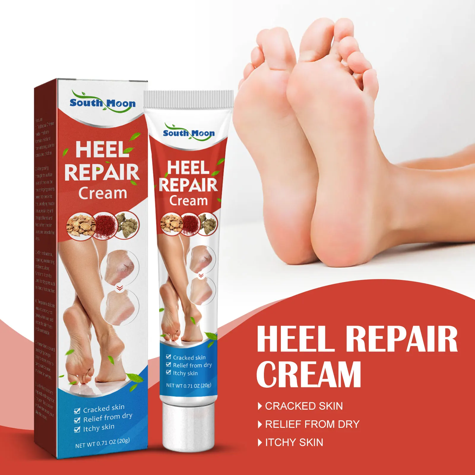 Foot care cream for cracked heels exfoliating anti crack peeling dead skin removal foot repair foot cream