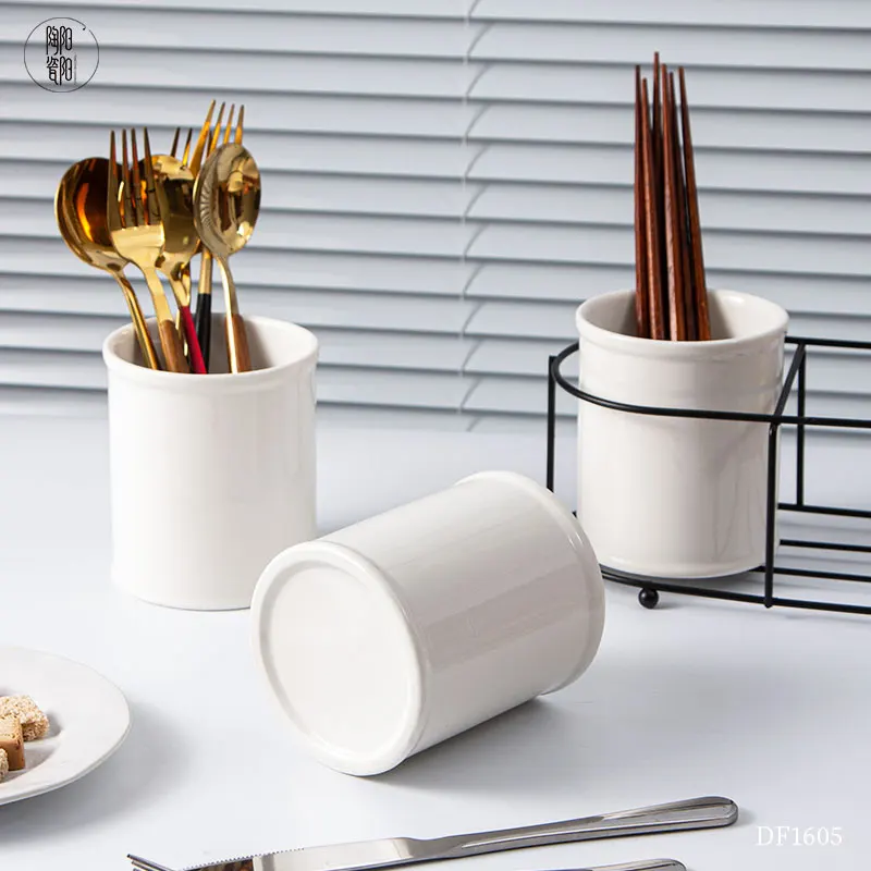 Kitchen accessories new products 2024 modern luxury ceramic utensils holder with iron rack