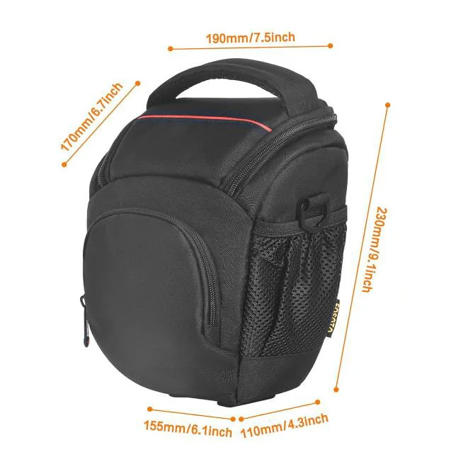 Customized Professional Durable Waterproof Black Crossbody Camera Bag Compact Case Camera Shoulder Bag