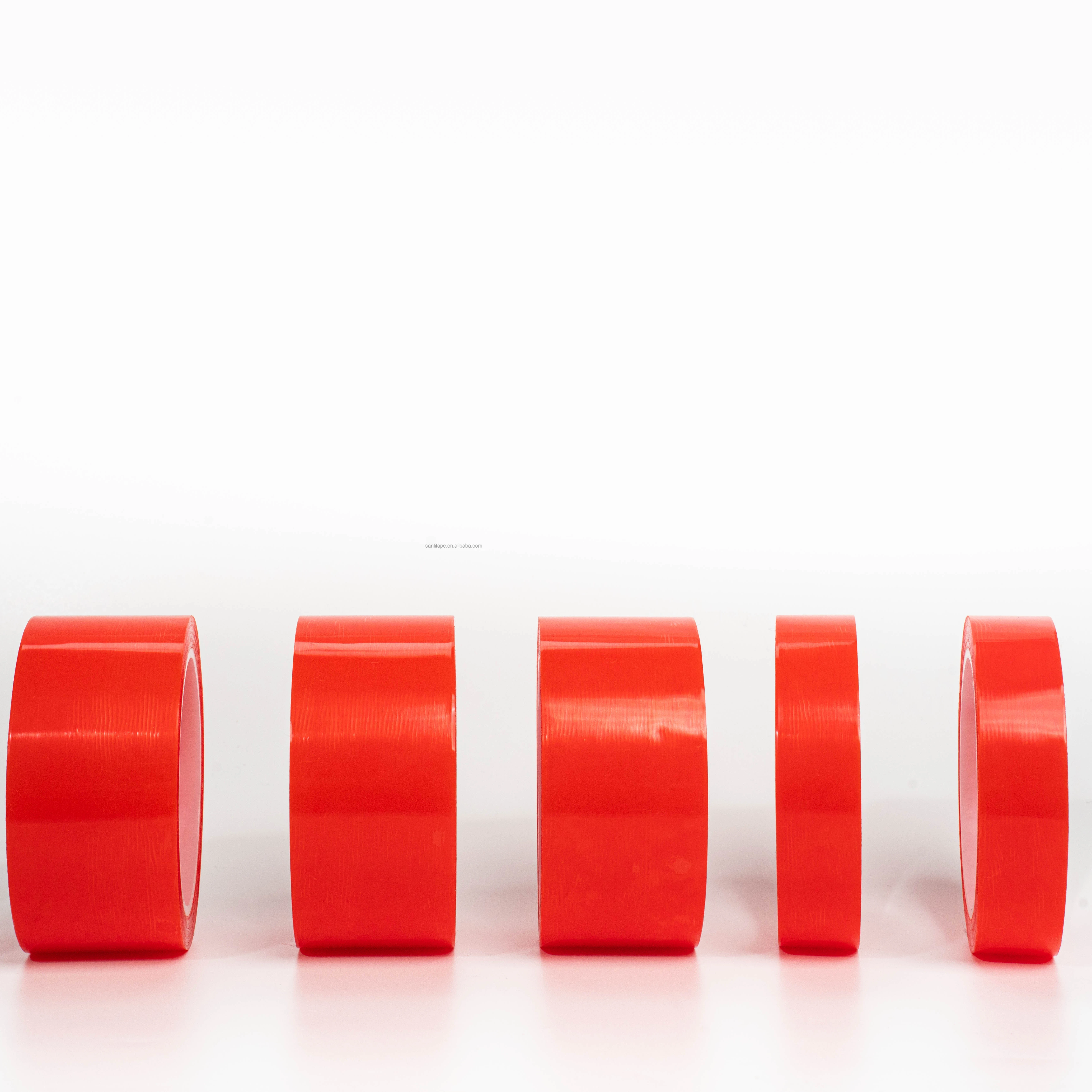 Strong Adhesive Acrylic Red Polyester Tape Double Sided PET tape for Advertisement Banner Permanent Mounting
