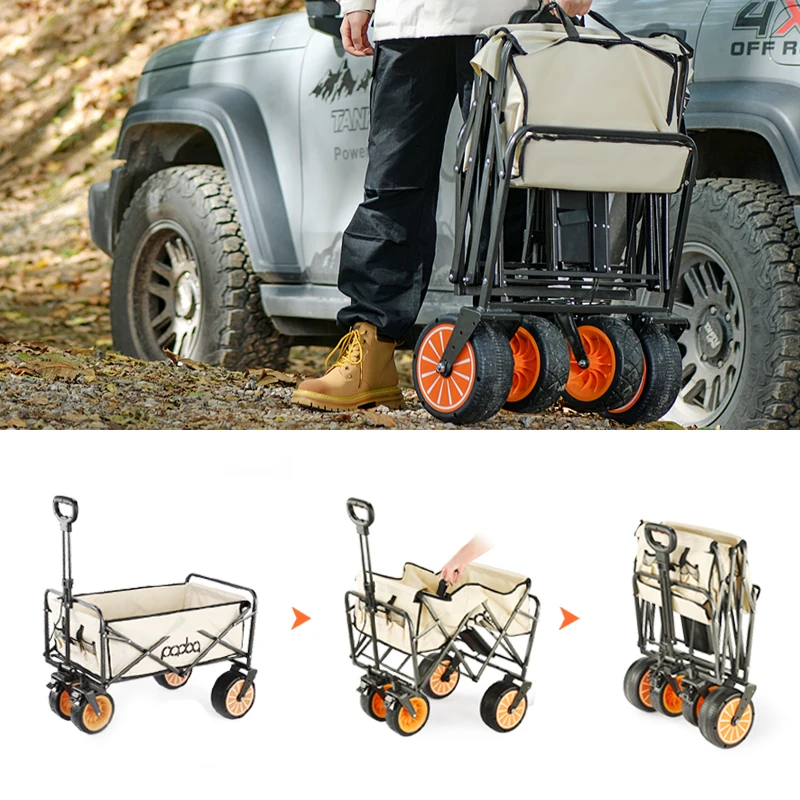 Utility Trailer Outdoor Camping Party On The Beach Electric Wagon Cart Portable Folding Wagon Wholesale