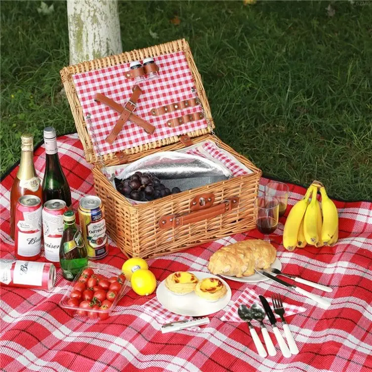 Picknickkorb Aus Weide, Holz Picknick Essenskorb Porzellan Bambus Lands End Trolley Zubehor Fur Picknickkorbe Geschenkkorb