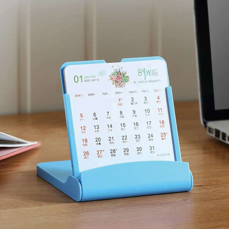 JCX/Promotional Multi-functional Desk Calendar with Phone Holder Custom Logo Table Calendar