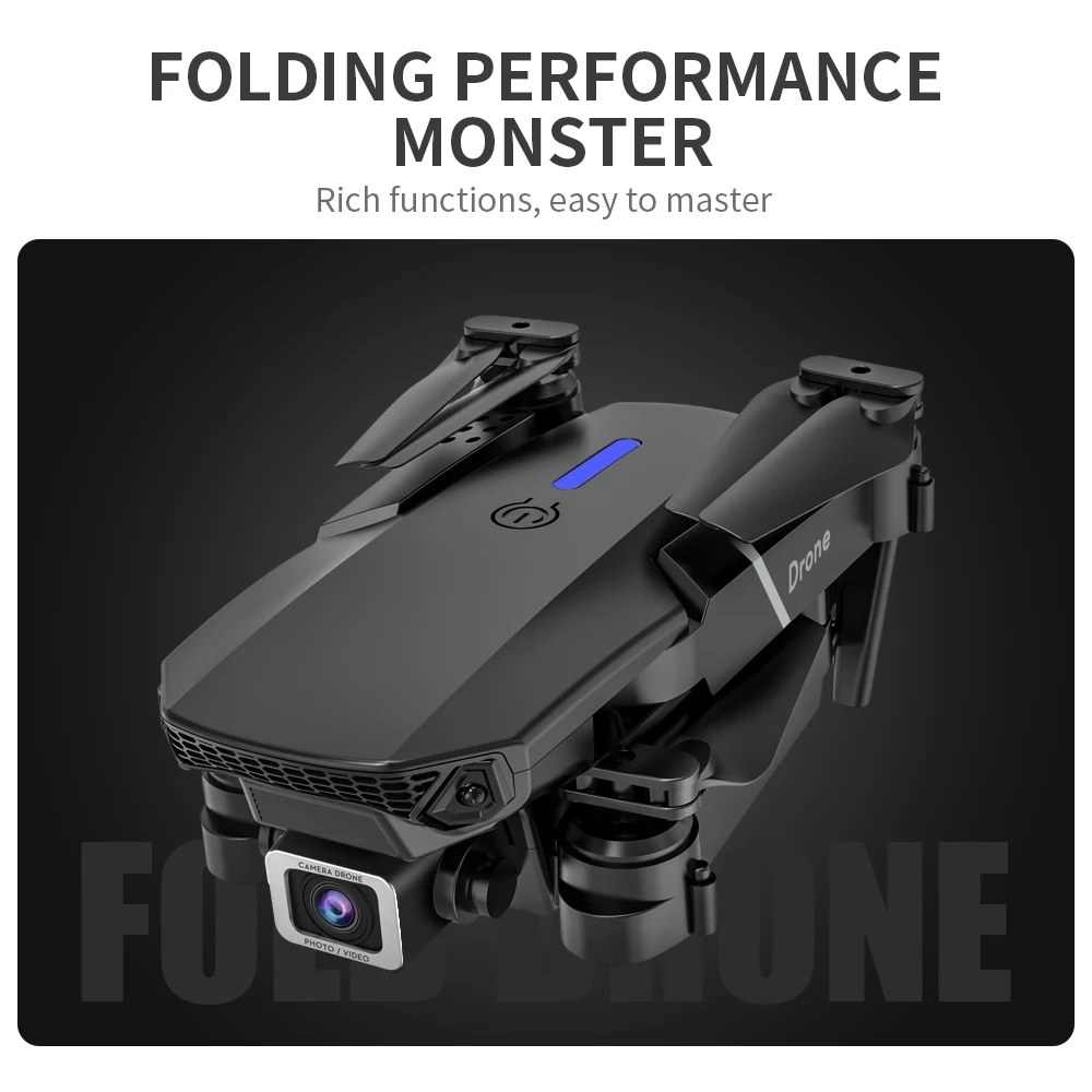 Remote Control Kids Toys FPV Profesional Beginner Dual HD 4K Video Camera Plastic Pocket Mini E88 Pro Drone
