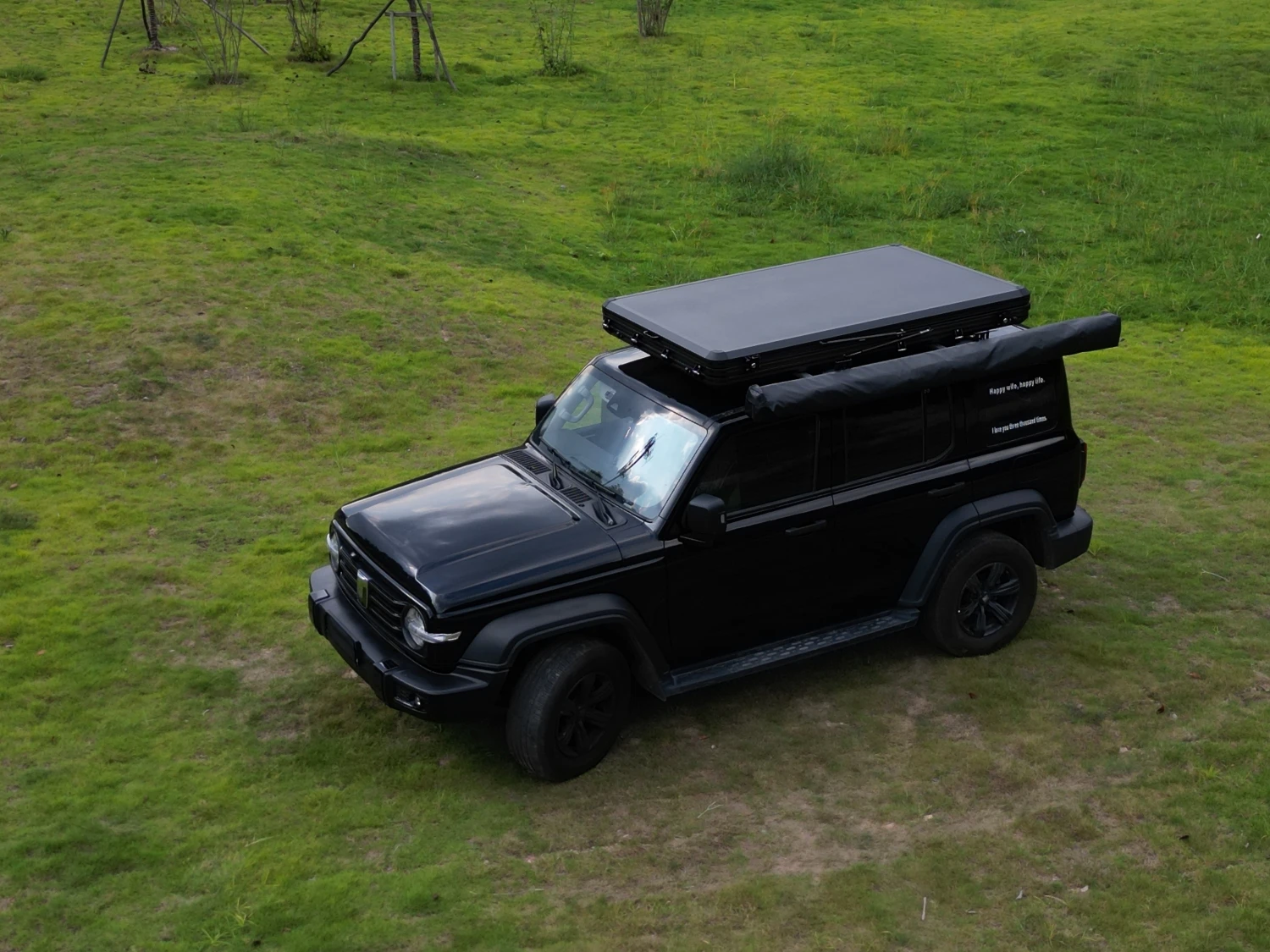 4X4 270 Degree Awning Freestanding with LED 270 XL Degree Awning with Side Walls for Cars Arms LED Freestanding Awning