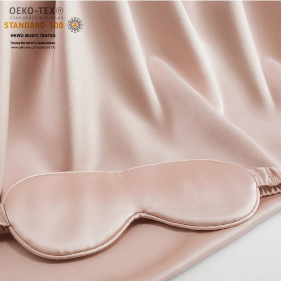 OEKO Tex-100 manufacture custom luxury 4 gift set of silk pillow case eye mask headband and slippers pure silk travel set