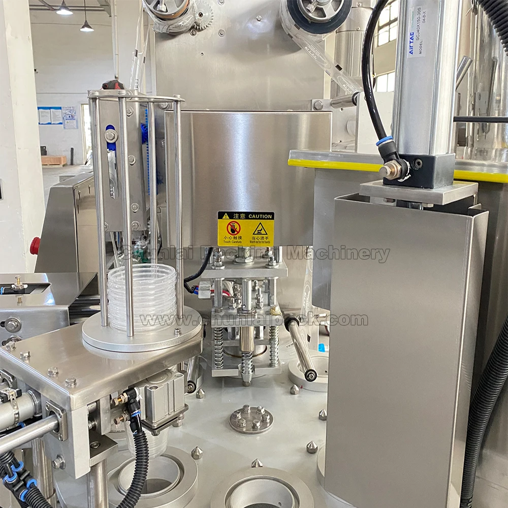 Rotary Type Automatic Nata de Coco Coconut Pearl Milk Tea Cup Filling Sealing Machine