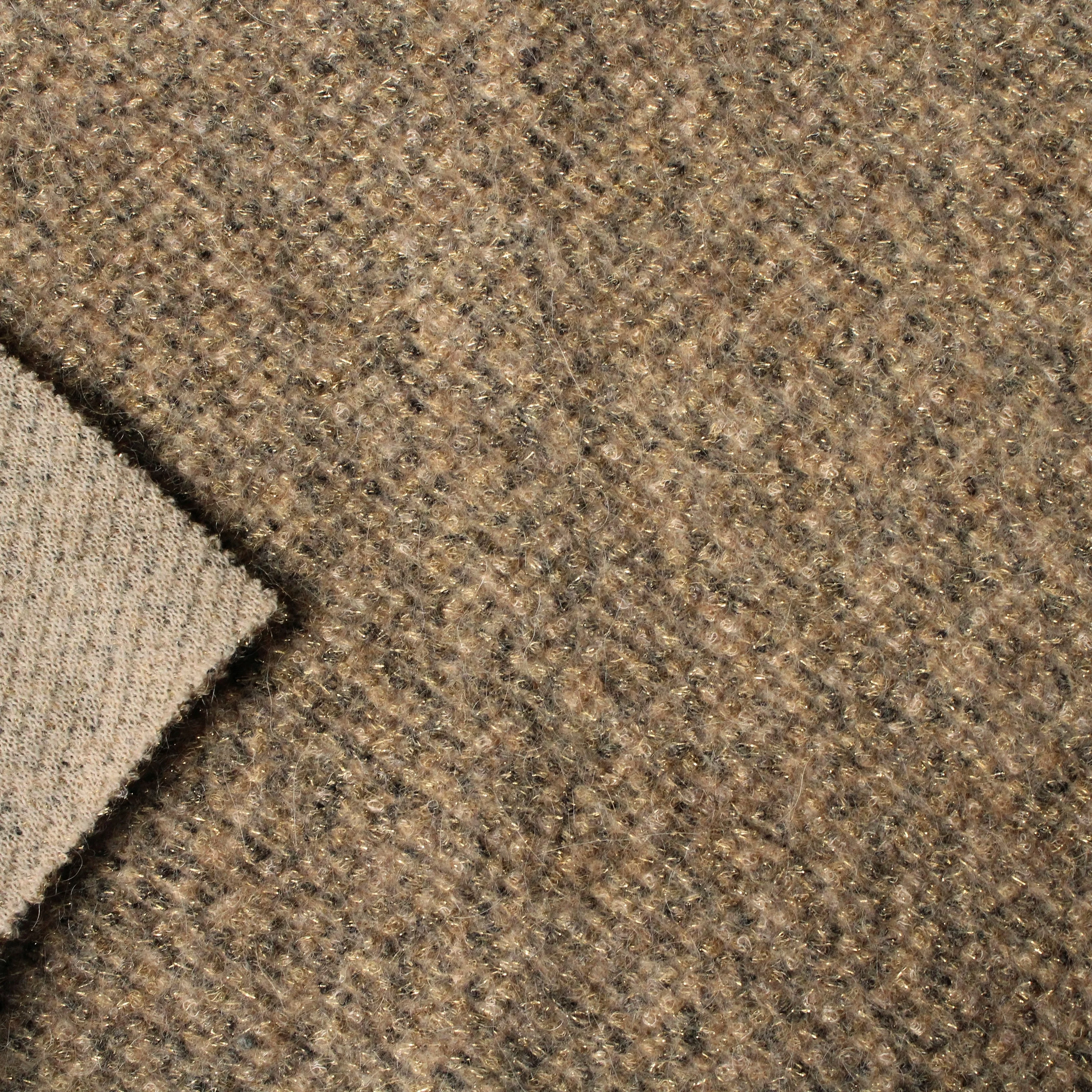 High Quality Newest Shinning Fish Scales Style Knitted Print Silk Sliver Wool Alpaca Mohair Fabric for Women Suit Coat Dress