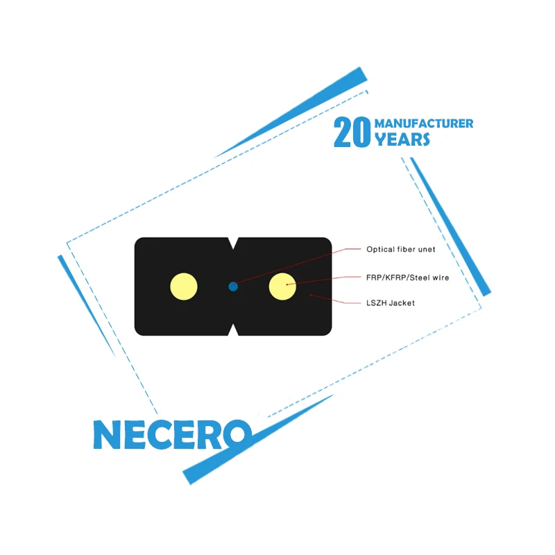  Ftth кабель OEM производитель Necero 20 лет самонесущий Малый диаметр 1 2 4 6 8 core Оптическое волокно