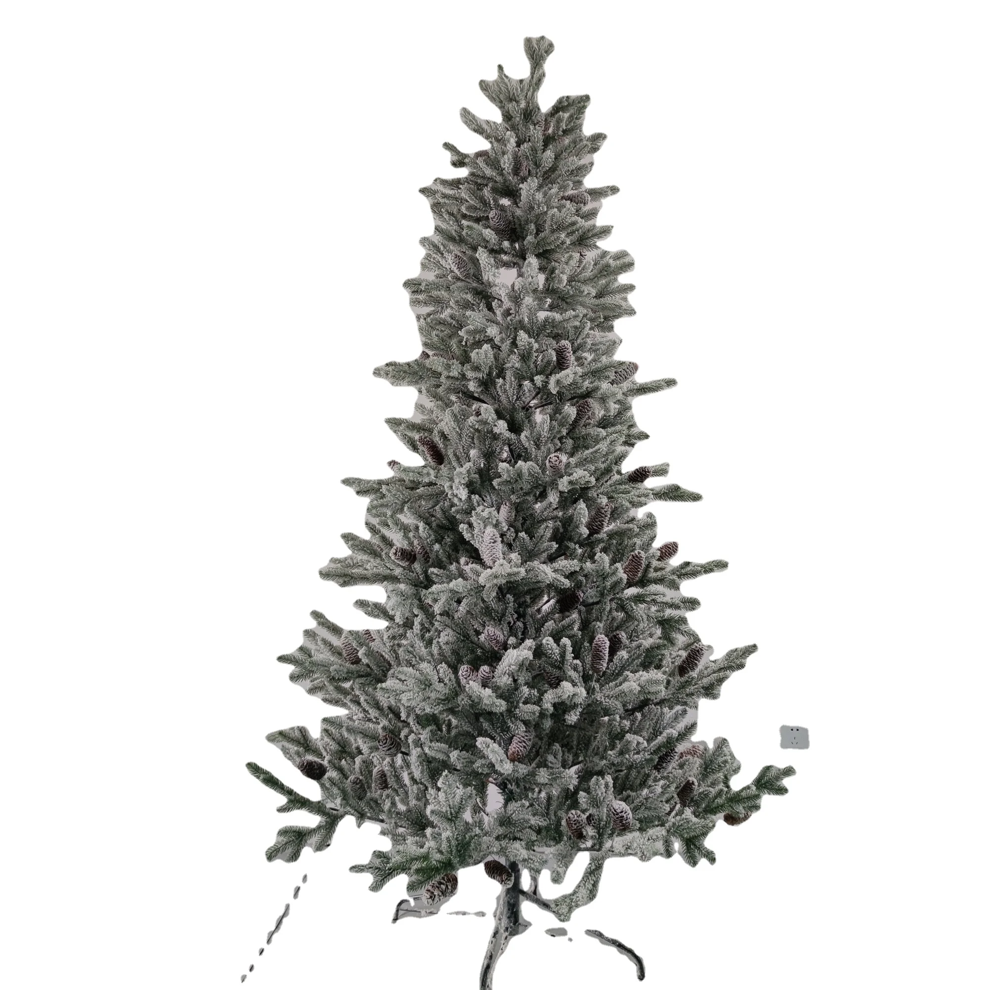 Миниатюрная падающая Снежная Маленькая деревянная искусственная Флокированная искусственная Рождественская елка