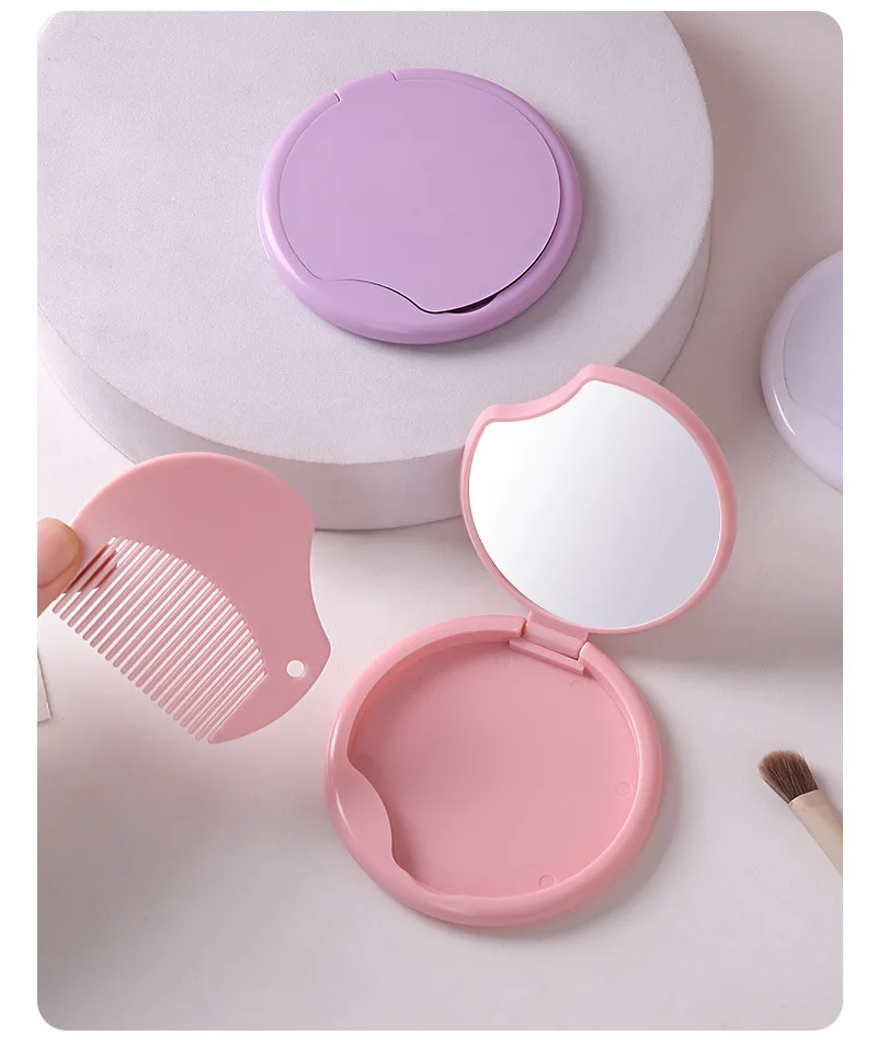 Simple single-sided handheld wholesale folding makeup mirror Student dormitory desktop dressing portable plastic mirror