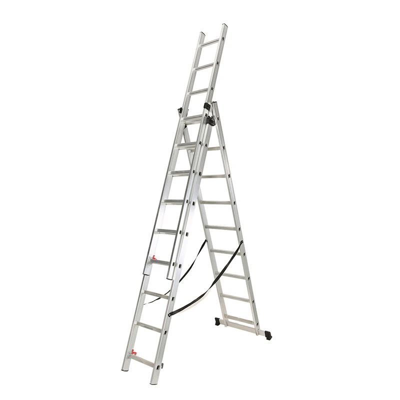 High Quality Aluminium Ladder Ce/en131 Certificate 225 Lbs 3x9 Section Extension Ladder