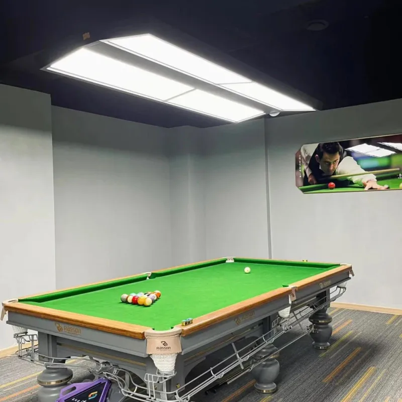 Billiards Table Lighting Equipment Game Room Flat Panel Black Gold Aluminum Billiard Pool Lamp Body Pool LED Light Pendant Light