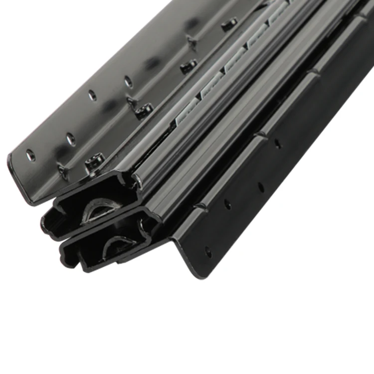 Hidden stair cabinet pulls invisible ball bearings, rail guides, slide rails under metal guides