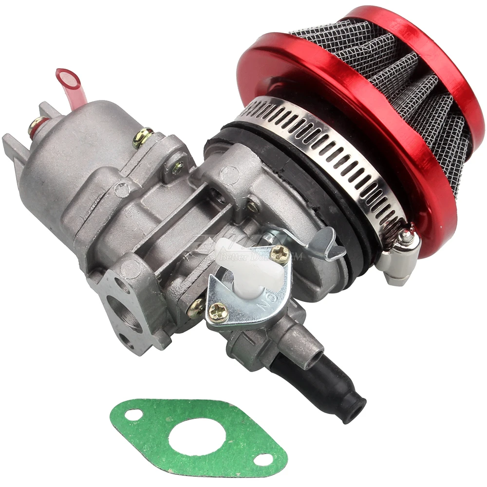 Minimoto Red Air Filter + Carburetor Carb + Stack For 2 Stroke 47cc 49cc Engine Parts Mini Moto Kids ATV Quad 4 Wheeler Go Kart