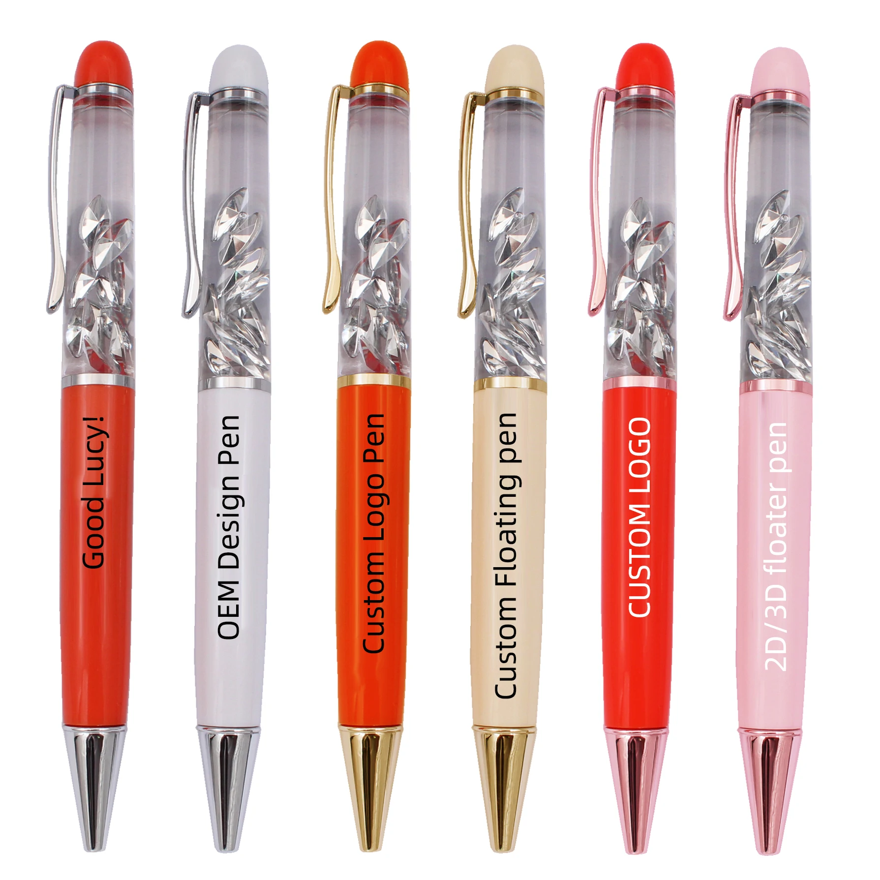 Hot selling manufacture 2D/3D floater Advertising Metal Custom Aqua Design Floating Pens