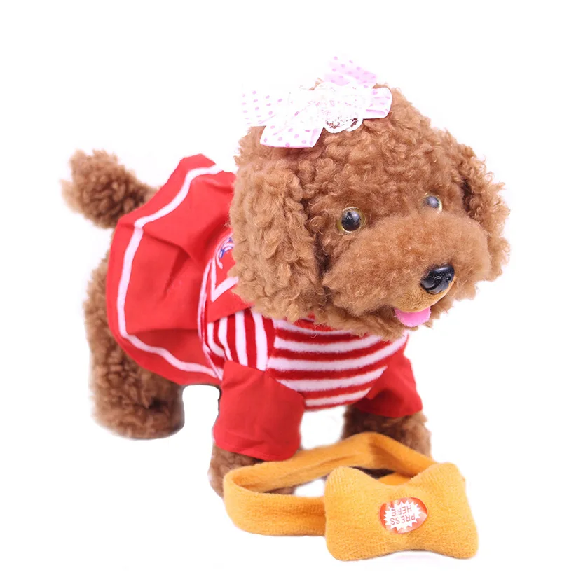 Animal Stuffed Plush Toys Simulation Electric Dog With Dressing Sweaters Navy Uniforms