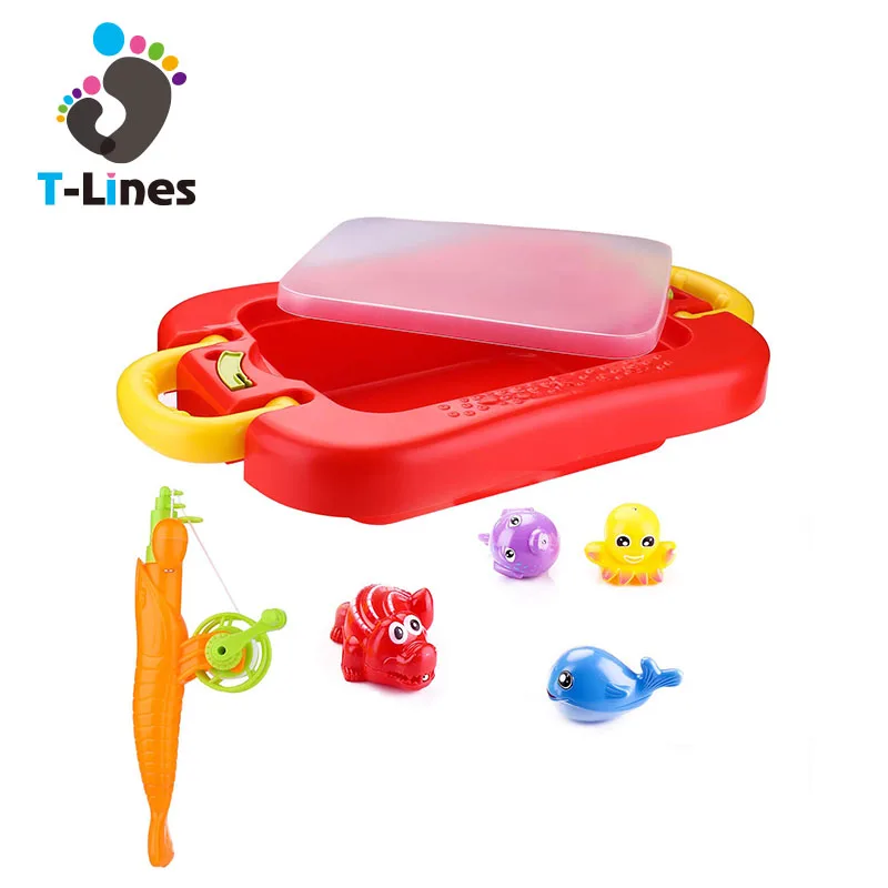 Beach play game set plastic fishing water table toy for kids
