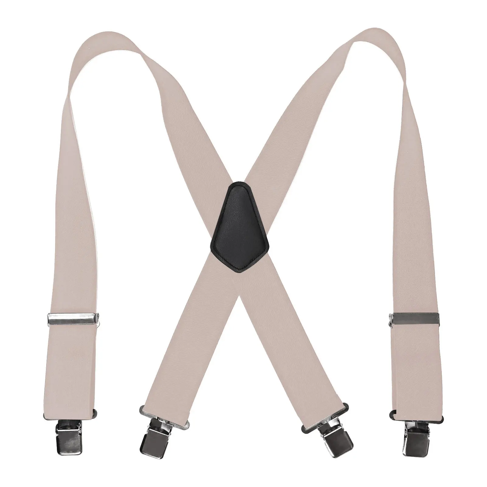 High quality  Custom Personalized Elastic Braces Y Button Leather Belt Suspender for Men