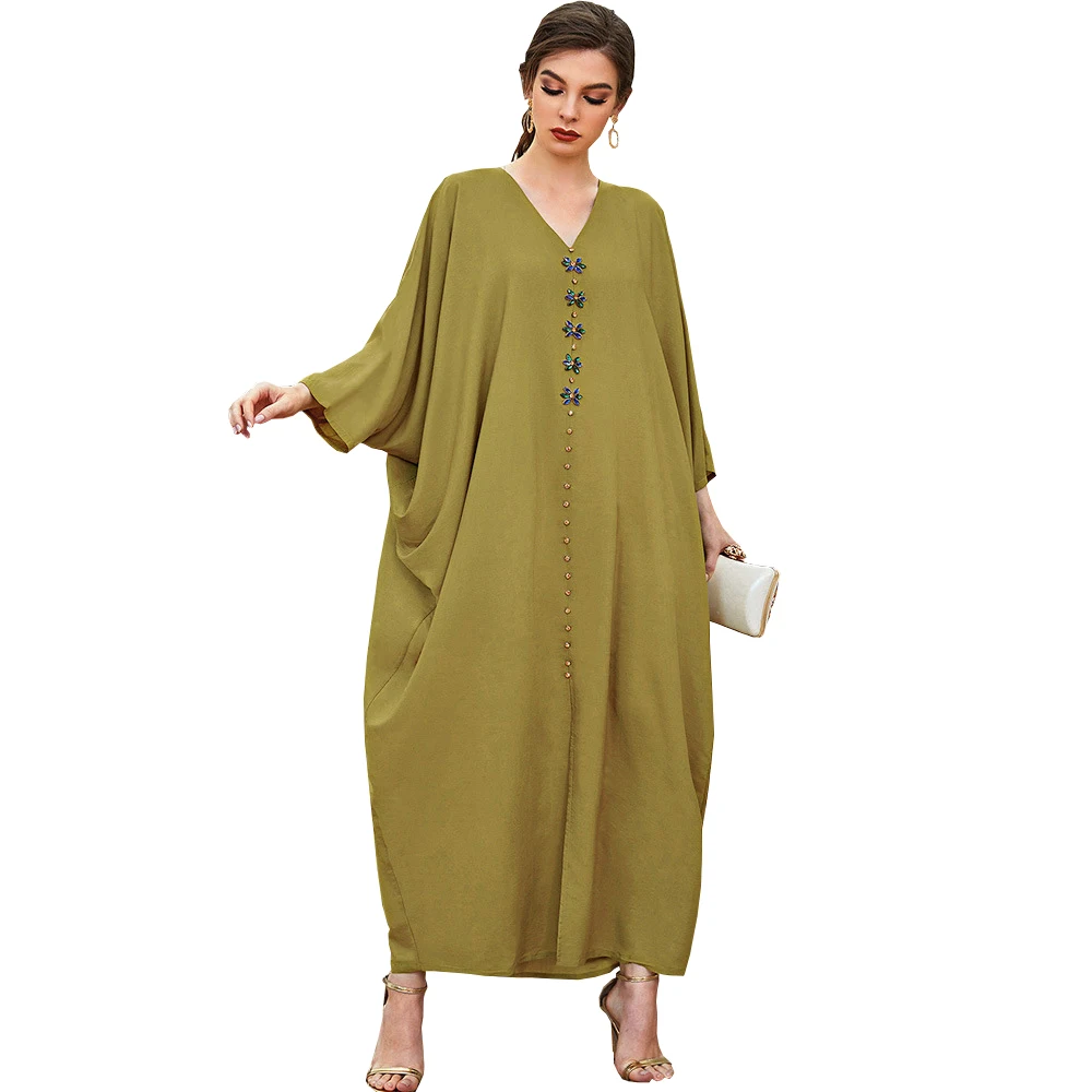 India African Kaftan Dress Women Morocco Kaftan Tunisian Djellaba  Dubai Moroccan Kaftan