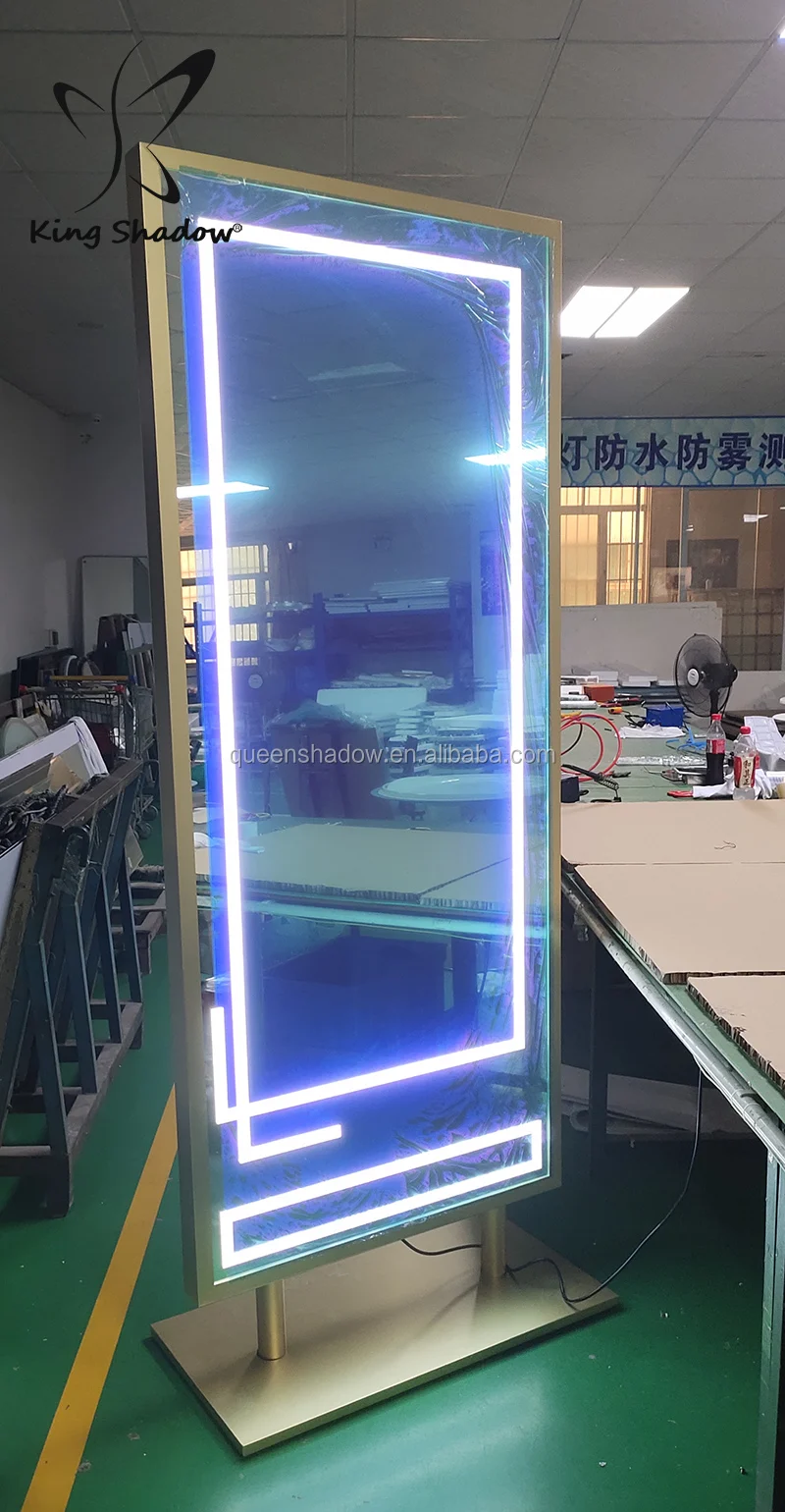 Hair Salon dressing Mirror Decorative Wall With LED Light And Styling