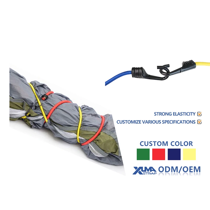 Оптовая толщина может быть настроена с пластиковым крючком Круглый Эластичный банджи амортизирующий резиновый канат