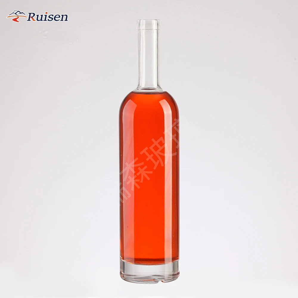 Wholesale 750ml Glass Wine Liquor Bottle Glass Brandy Gin Rum Tequila Vodka Spirits Bottle With Lid