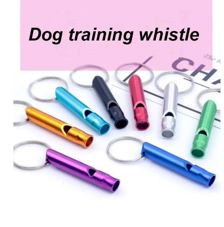 Multifunctional Pet Training Whistle  Aluminum Emergency Survival Whistle Keychain for Camping Hiking Outdoor Sport