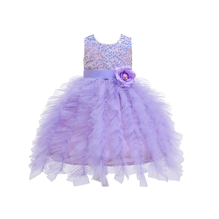 
Mudkingdom Girls Luxury Princess Party Lace Dress Kid Sparkle 3D Flower Dress Newest Modern Princess Dress Children Clothing 